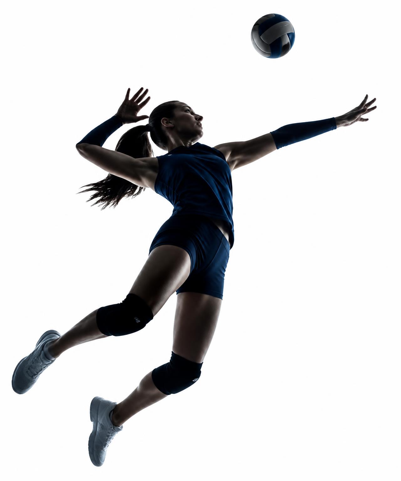 Volleyball player rising for a spike